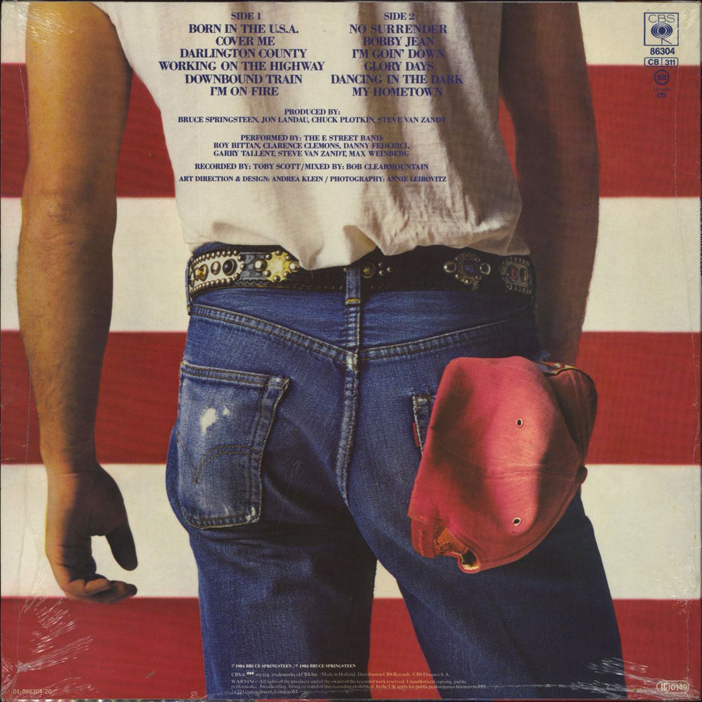 Bruce Springsteen Born In The U.S.A. - Hype Stickered + Shrink Dutch vinyl LP album (LP record)