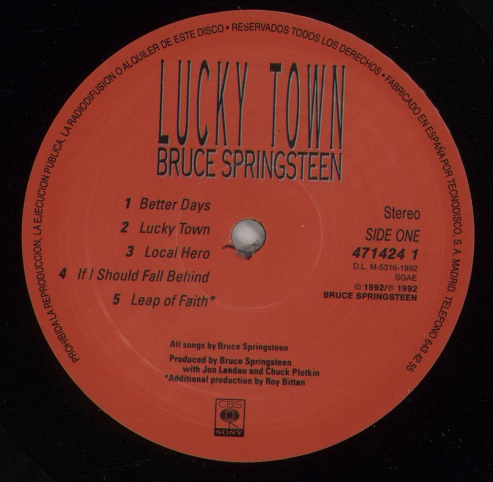 Bruce Springsteen Lucky Town - EX Dutch vinyl LP album (LP record) SPRLPLU750148