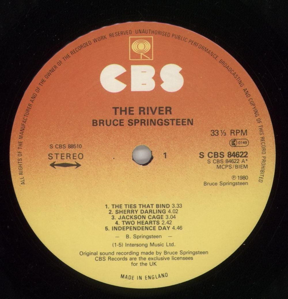 Bruce Springsteen The River + Lyric Insert UK 2-LP vinyl record set (Double LP Album) SPR2LTH63513