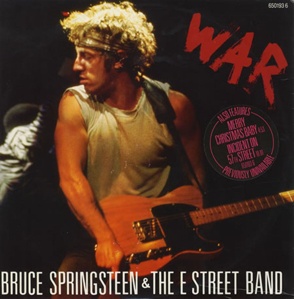 Bruce Springsteen War - Hype Stickered UK 12" vinyl single (12 inch record / Maxi-single) 6501936