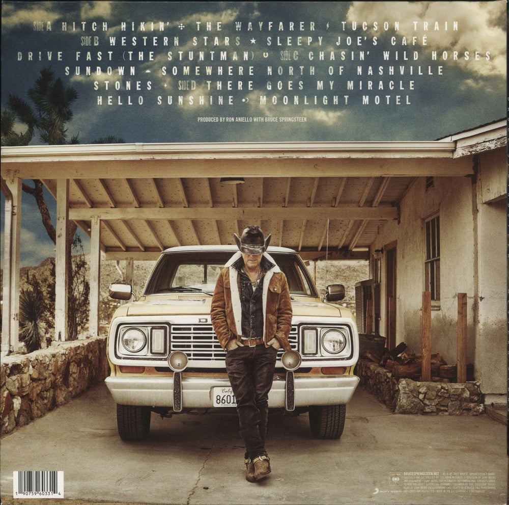 Bruce Springsteen Western Skies - Sky Blue Vinyl - Title Sticker UK 2-LP vinyl record set (Double LP Album) 190759603314