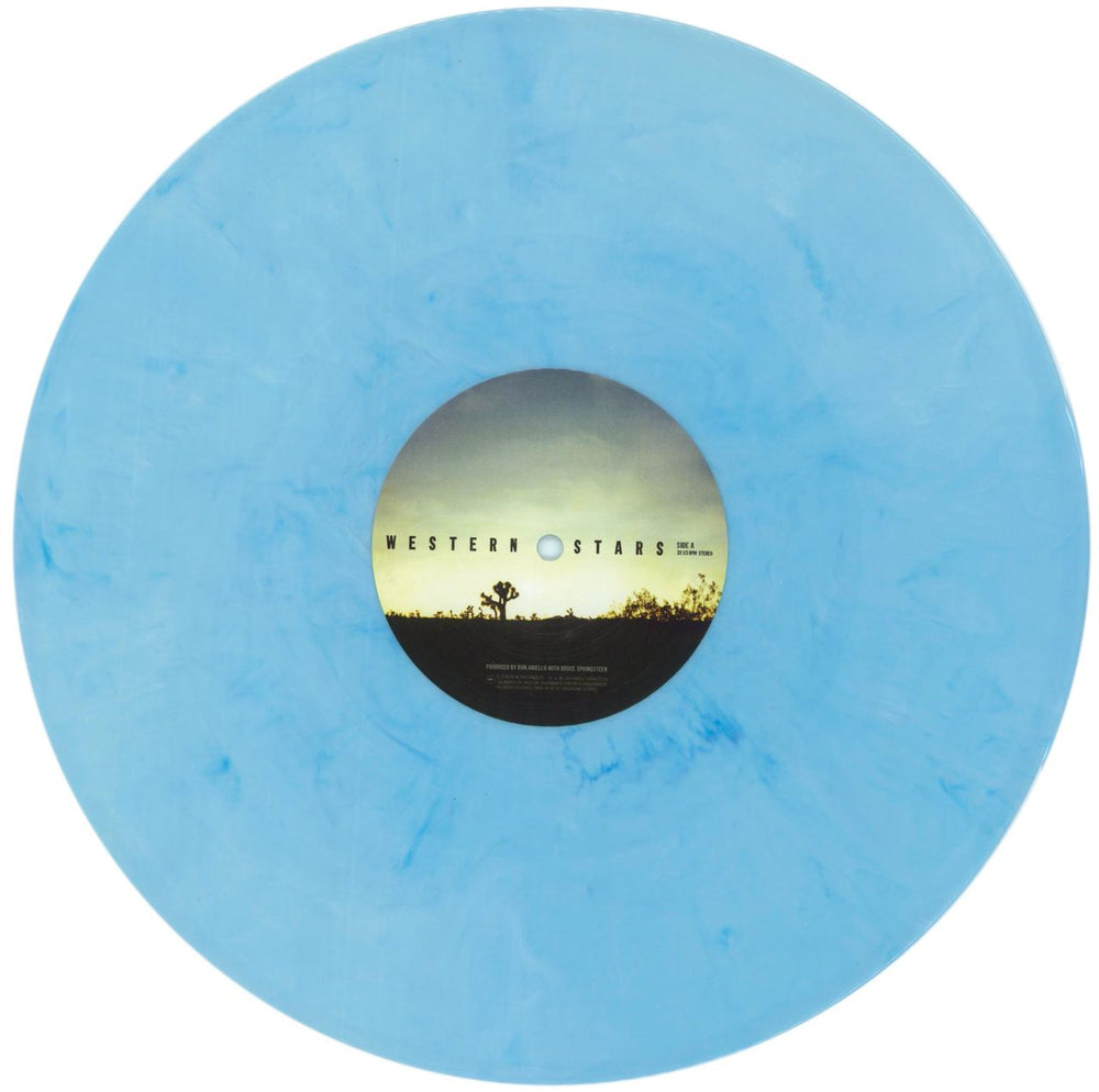 Bruce Springsteen Western Skies - Sky Blue Vinyl - Title Sticker UK 2-LP vinyl record set (Double LP Album) SPR2LWE877638