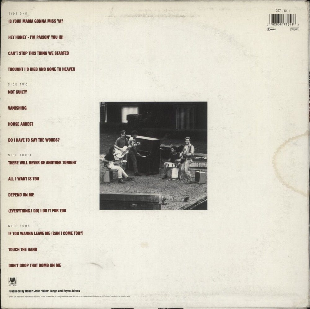 Bryan Adams Waking Up The Neighbours - Stickered - EX UK 2-LP vinyl record set (Double LP Album) 082839716413