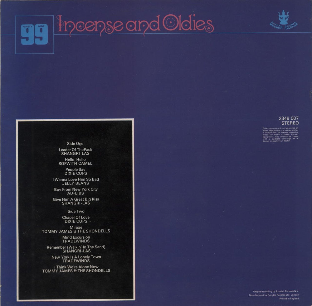 Buddah Incense And Oldies UK vinyl LP album (LP record)