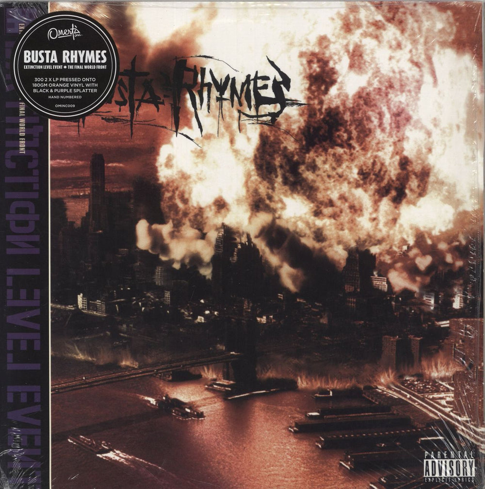 Busta Rhymes Extinction Level Event - The Final World Front - 180gm Orange & Purple Splatter Vinyl UK 2-LP vinyl record set (Double LP Album) OMINC009