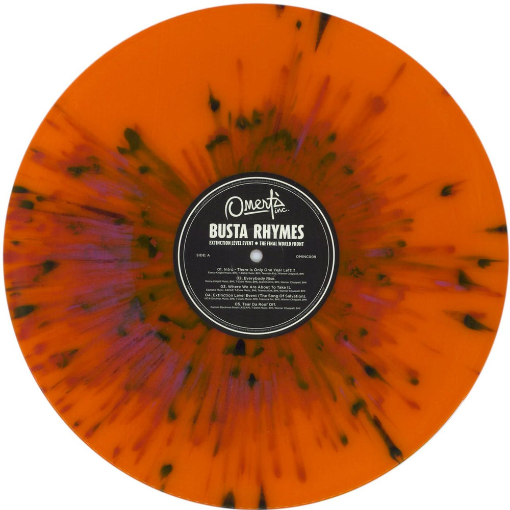 Busta Rhymes Extinction Level Event - The Final World Front - 180gm Orange & Purple Splatter Vinyl UK 2-LP vinyl record set (Double LP Album) UST2LEX851036