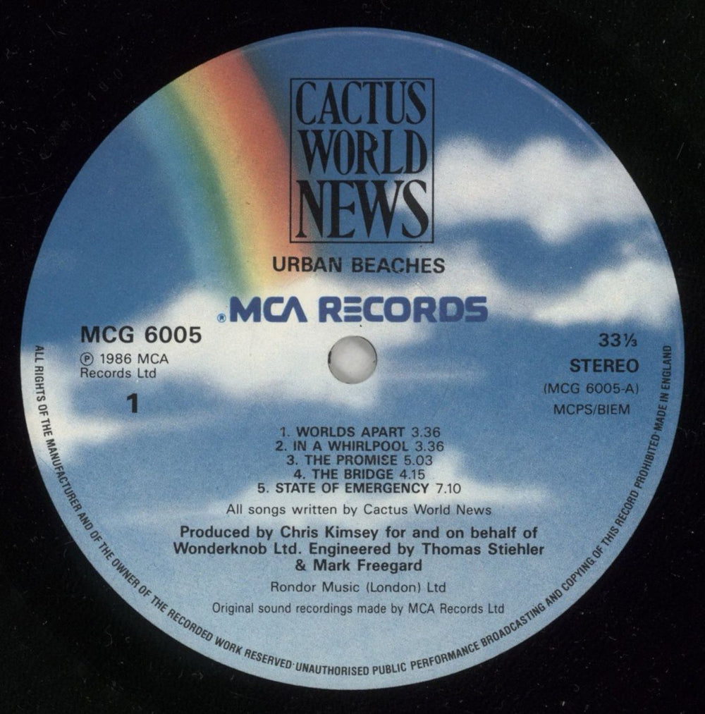 Cactus World News Urban Beaches UK vinyl LP album (LP record) CWNLPUR367340
