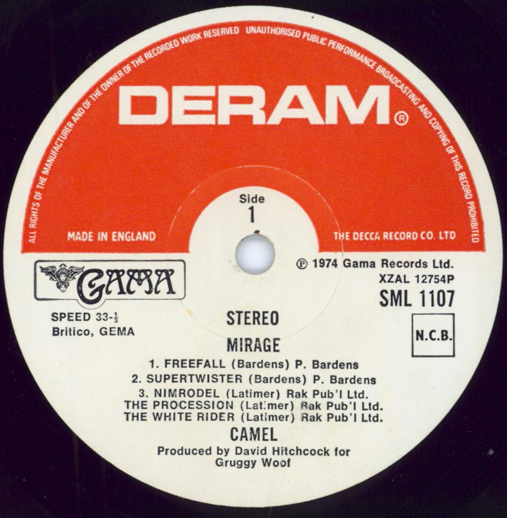 Camel Mirage - 1st + Insert - EX UK vinyl LP album (LP record) C-LLPMI655314