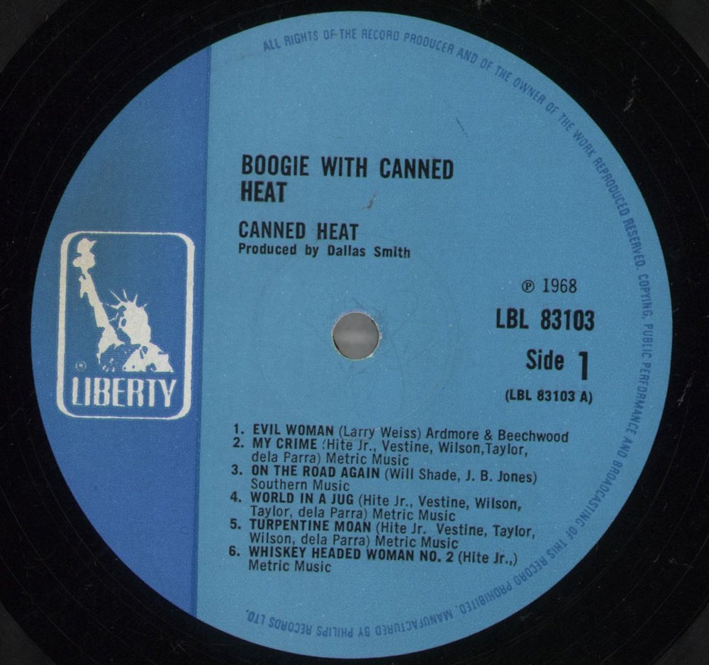 Canned Heat Boogie With Canned Heat - 1st - VG UK vinyl LP album (LP record) CNHLPBO719711