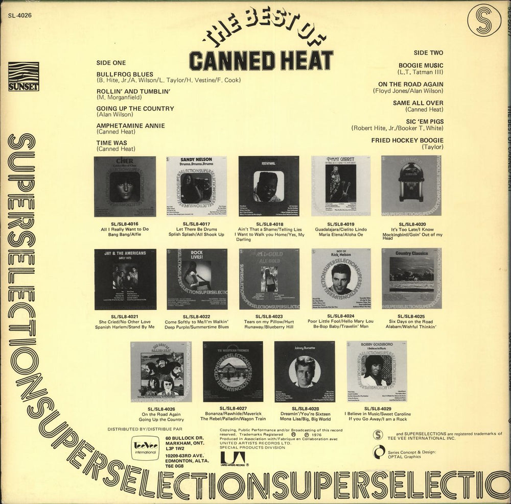 Canned Heat The Best Of Canned Heat Canadian vinyl LP album (LP record)