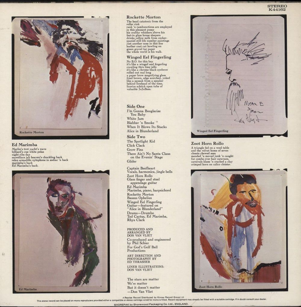 Captain Beefheart & Magic Band The Spotlight Kid + Lyric Insert UK vinyl LP album (LP record)