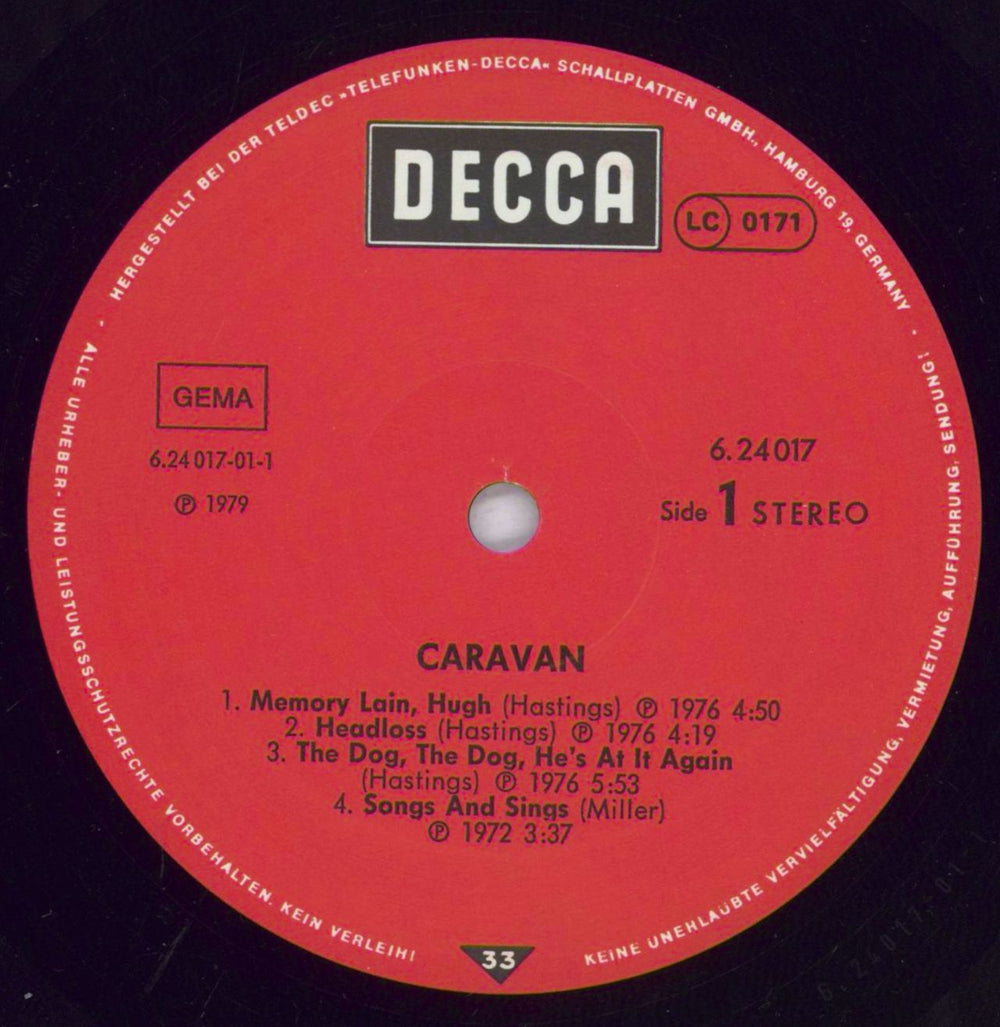 Caravan Caravan German vinyl LP album (LP record) CAVLPCA833920