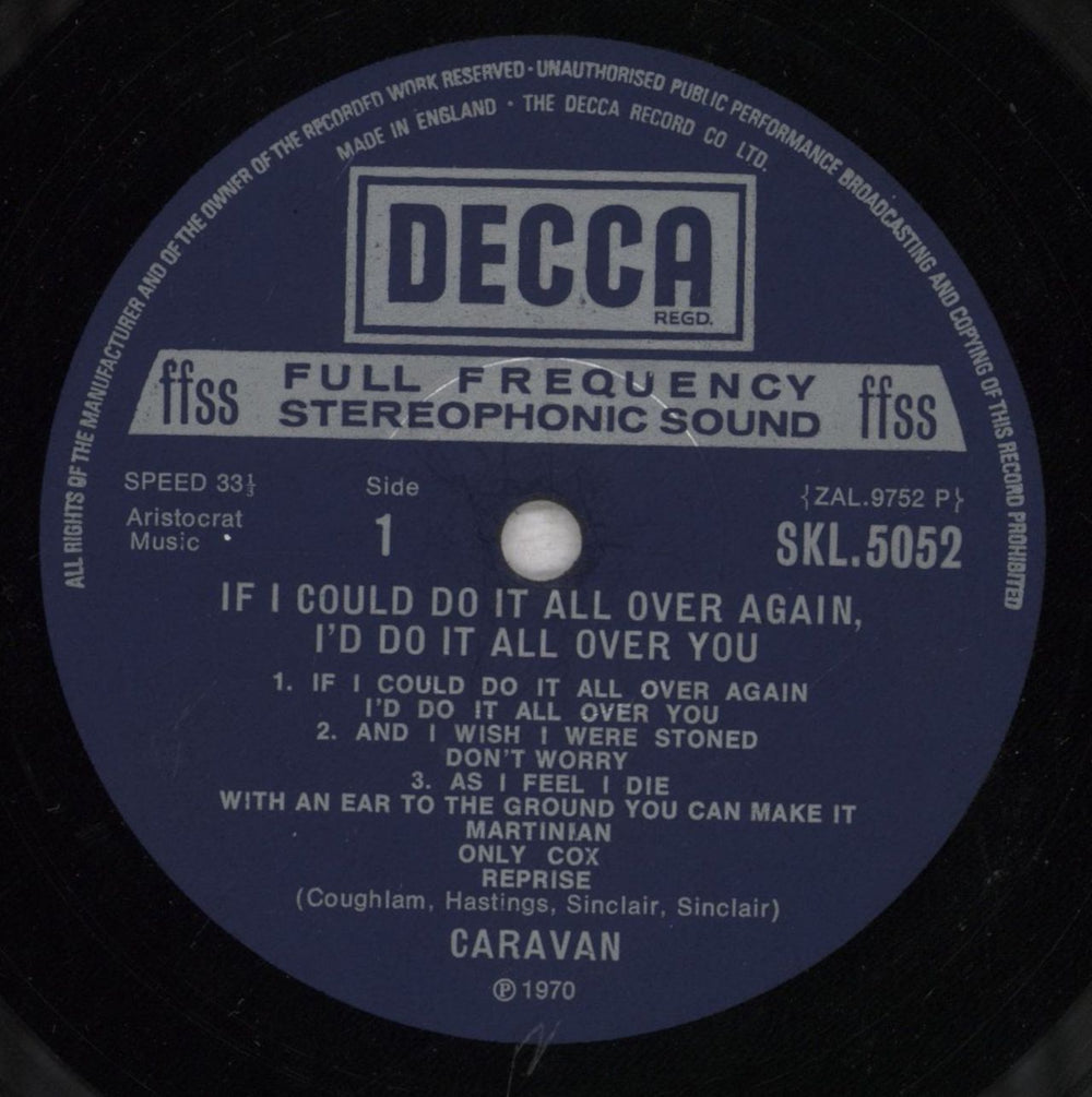 Caravan If I Could Do It All Over Again, I'd Do It All Over You - G UK vinyl LP album (LP record) CAVLPIF847370