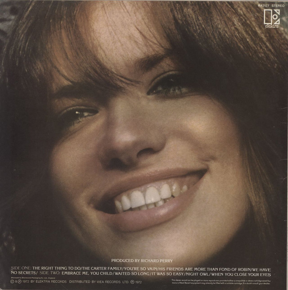 Carly Simon No Secrets - 1st + Inner - EX UK vinyl LP album (LP record)