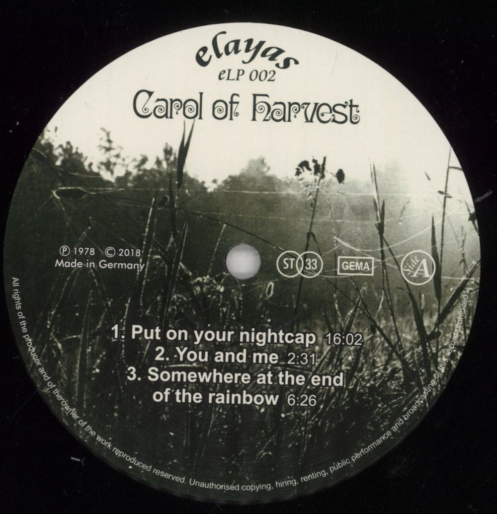 Carol Of Harvest Carol Of Harvest German vinyl LP album (LP record) 8C3LPCA856352