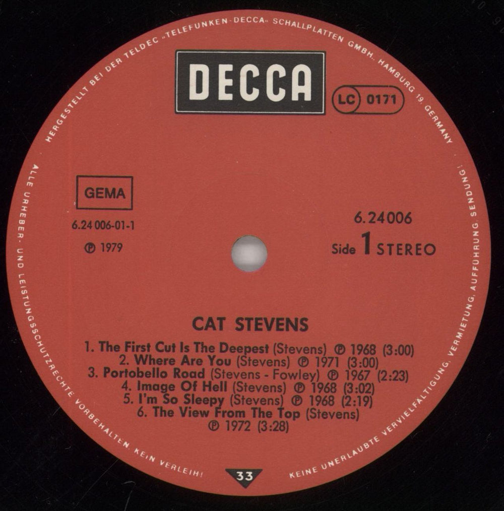 Cat Stevens Cat Stevens German vinyl LP album (LP record) CTVLPCA862610