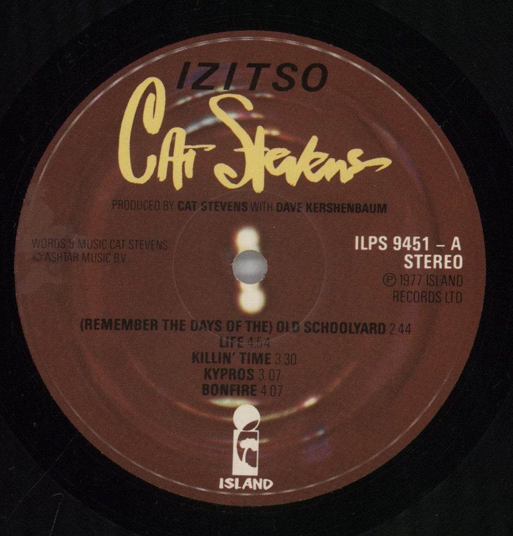 Cat Stevens Izitso + Credits Insert UK vinyl LP album (LP record) CTVLPIZ708176