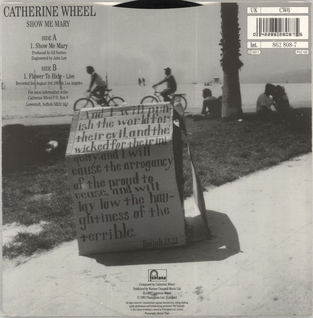 Catherine Wheel Show Me Mary UK 7" vinyl single (7 inch record / 45) 042286280875