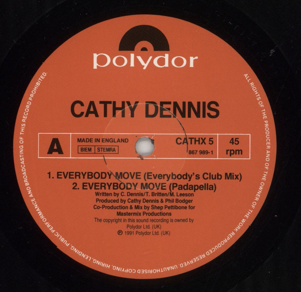 Cathy Dennis Everybody Move UK 12" vinyl single (12 inch record / Maxi-single) DEN12EV24123