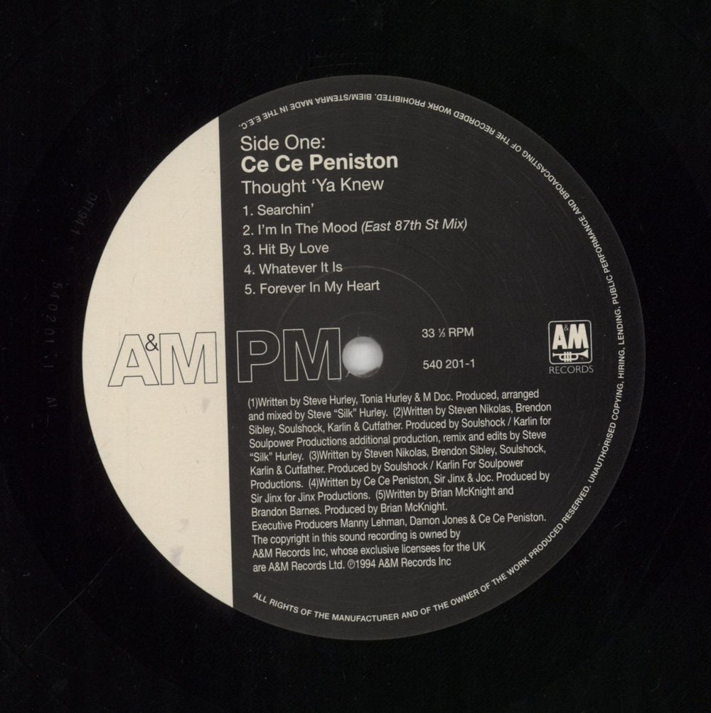 Ce Ce Peniston Thought 'Ya Knew UK 2-LP vinyl record set (Double LP Album) CEC2LTH850653