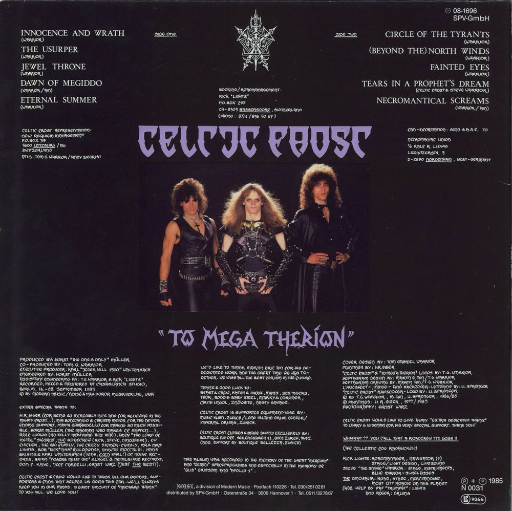 Celtic Frost To Mega Therion German vinyl LP album (LP record)