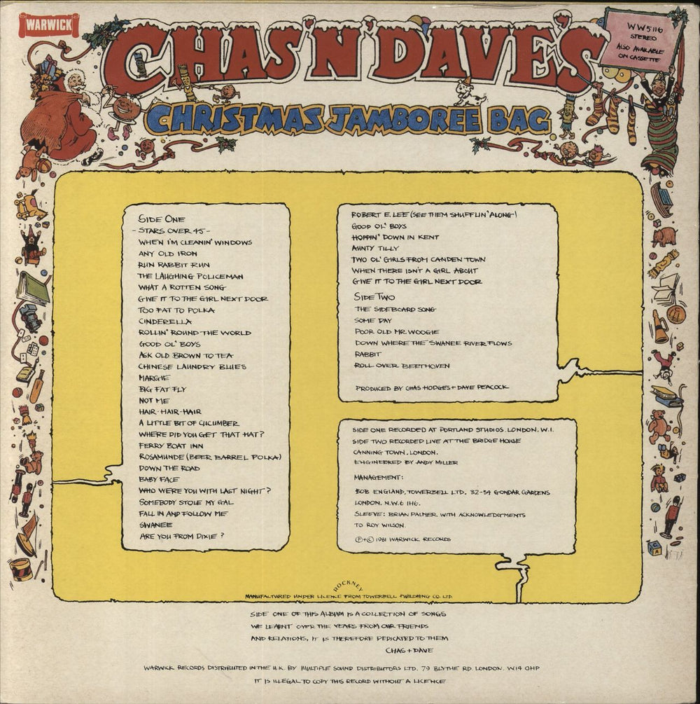 Chas & Dave Christmas Jamboree Bag UK vinyl LP album (LP record)