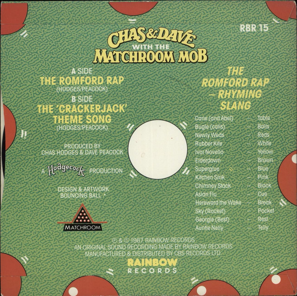 Chas & Dave The Romford Rap UK 7" vinyl single (7 inch record / 45)