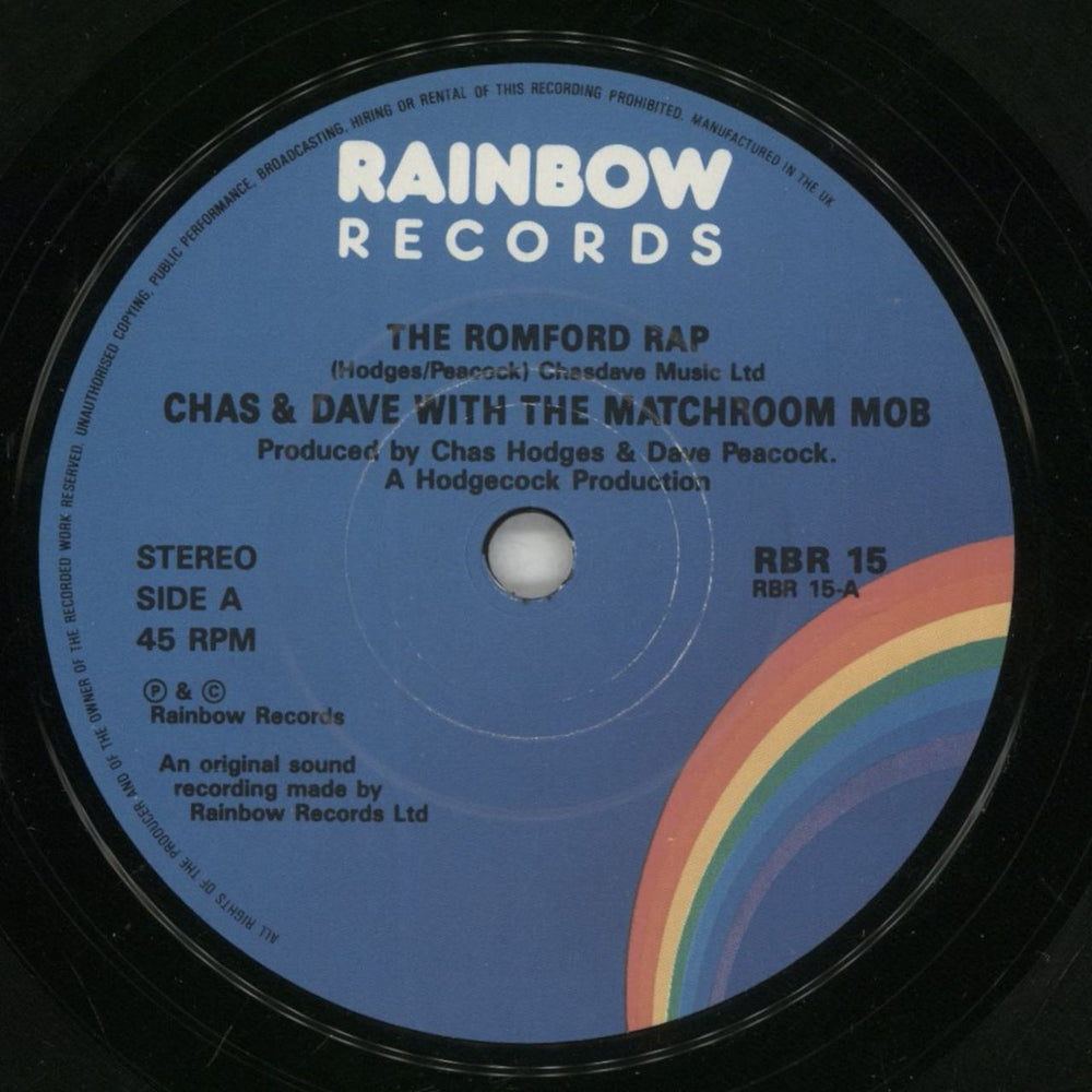 Chas & Dave The Romford Rap UK 7" vinyl single (7 inch record / 45) C+D07TH511355