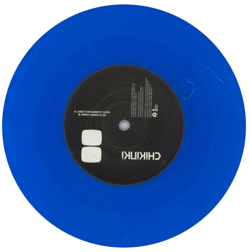 Chikinki Like It Or Leave It - Numbered + Blue Vinyl UK Promo 7" vinyl single (7 inch record / 45) C/K07LI838682