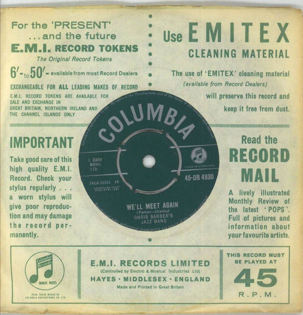 Chris Barber The Longest Day UK 7" vinyl single (7 inch record / 45)