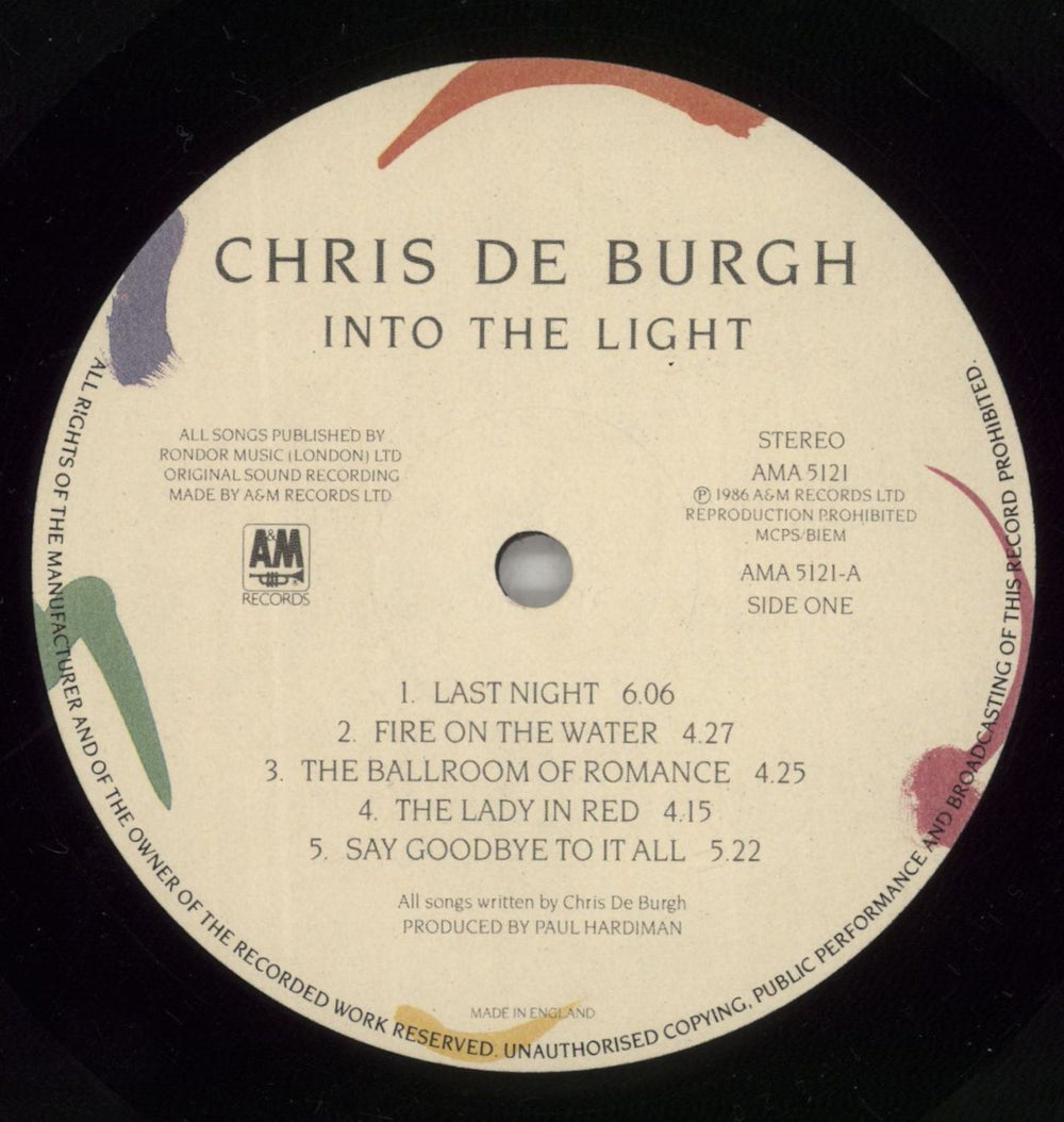 Chris De Burgh Into The Light UK vinyl LP album (LP record) BURLPIN245182