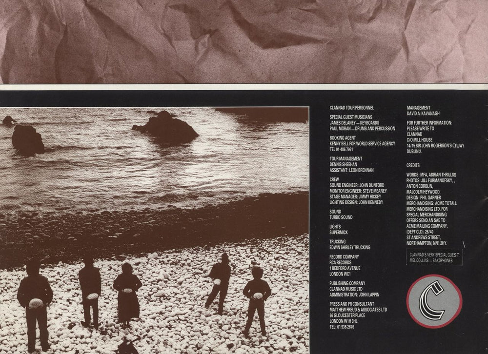 Clannad Macalla - Tour 1986 UK tour programme CLNTRMA679301