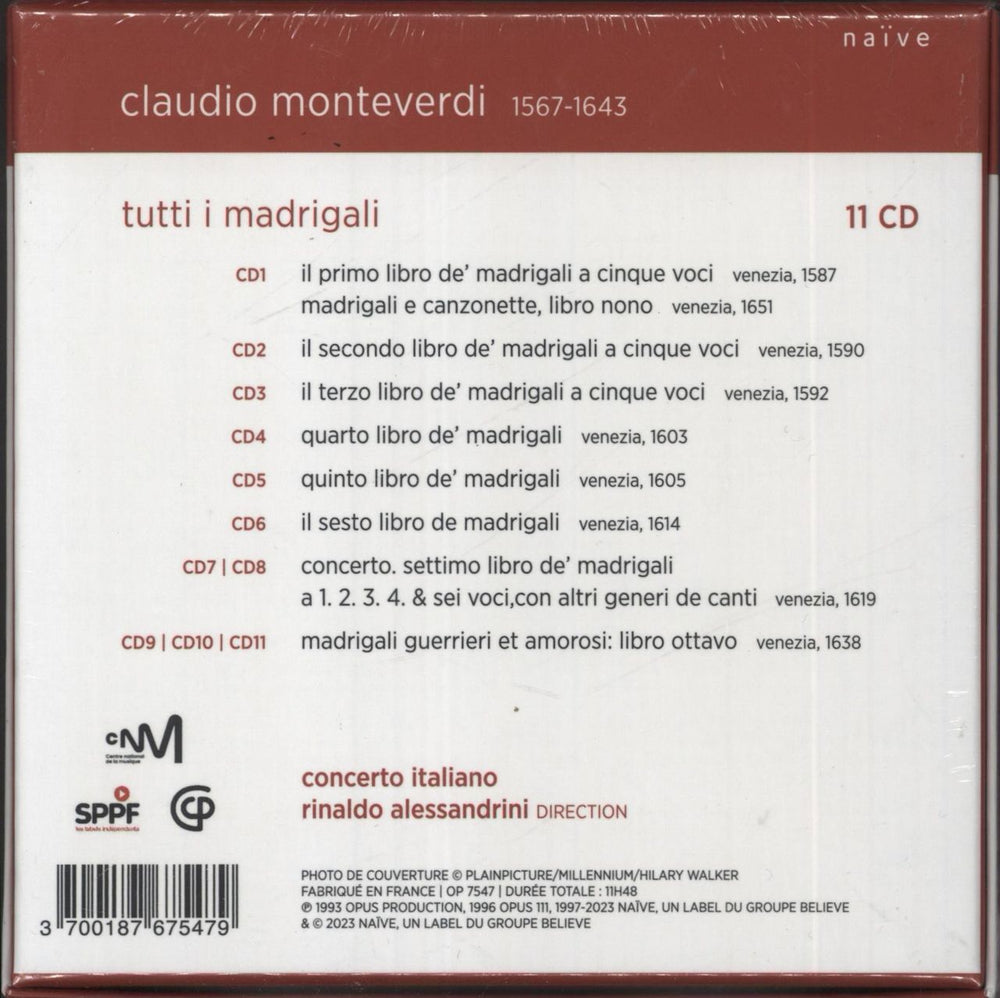 Claudio Monteverdi Tutti i madrigali (Complete Madrigals) French CD Album Box Set M88DXTU835609