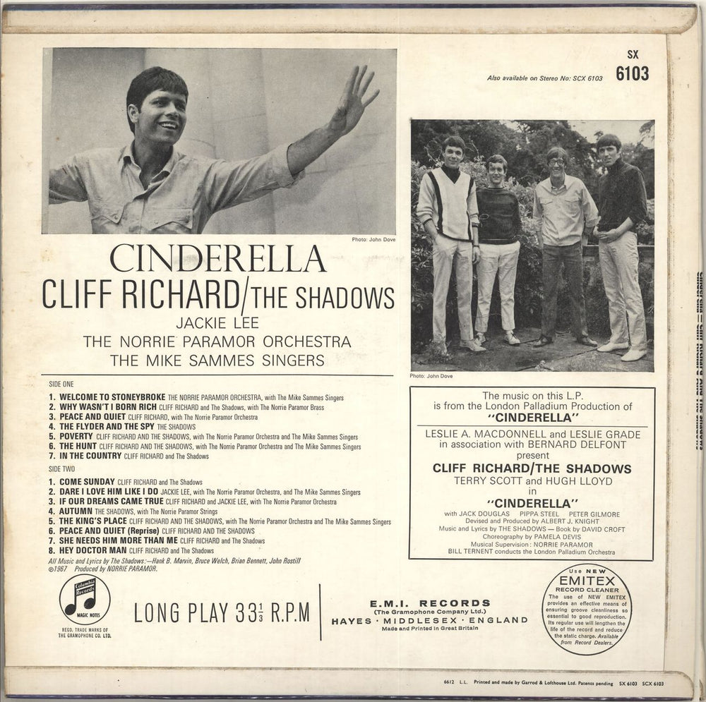 Cliff Richard Cinderella UK vinyl LP album (LP record) RICLPCI713828