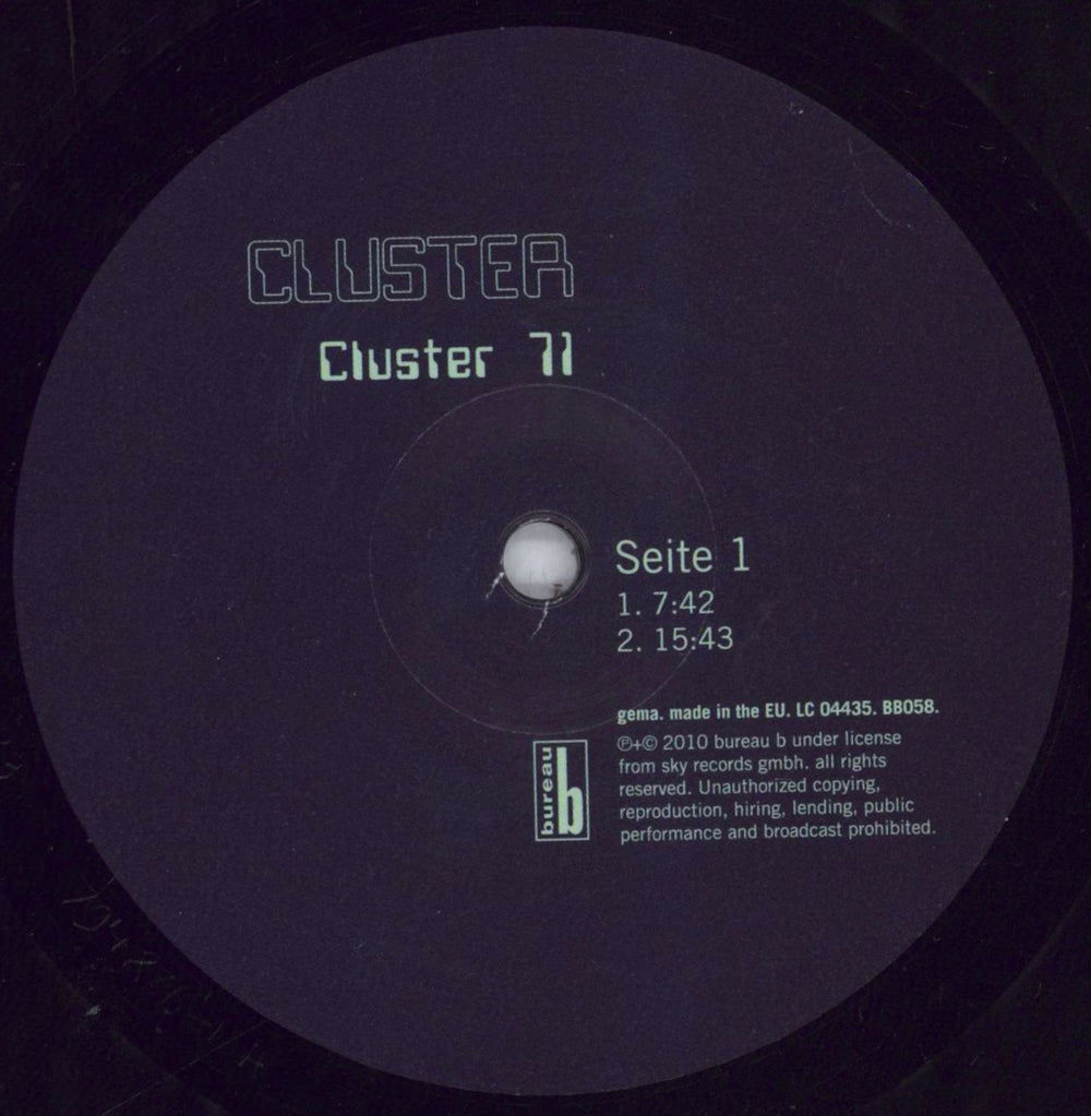 Cluster Cluster '71 - 140g German vinyl LP album (LP record) F1ULPCL832473