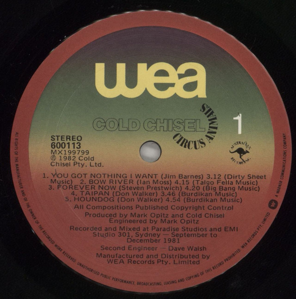 Cold Chisel Circus Animals Australian vinyl LP album (LP record) C-CLPCI424854