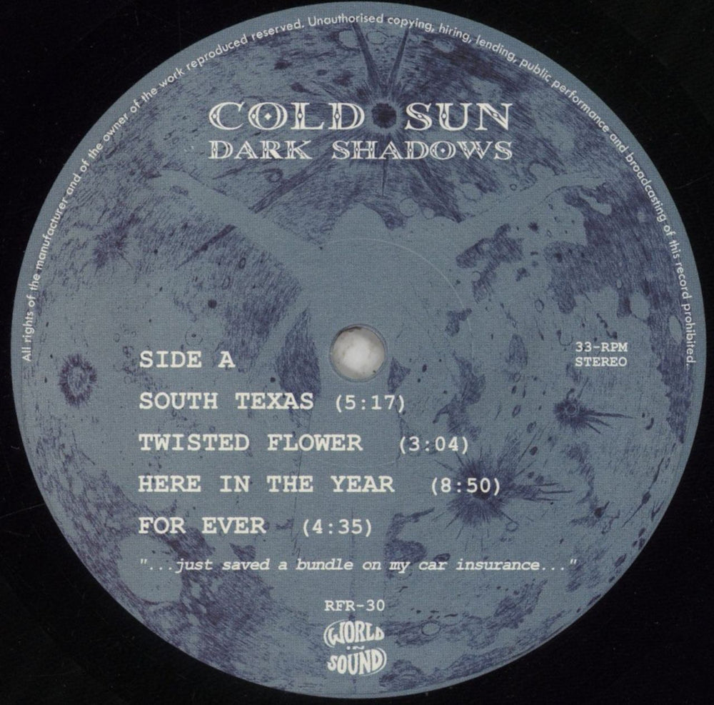 Cold Sun Dark Shadows + Bonus 10" German 2-LP vinyl record set (Double LP Album) 8Q12LDA853339