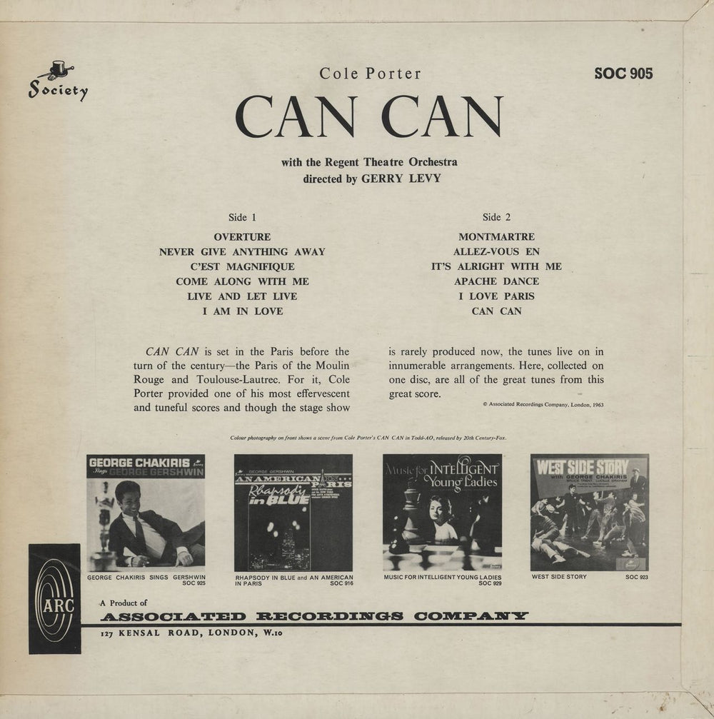 Cole Porter Can Can UK vinyl LP album (LP record)