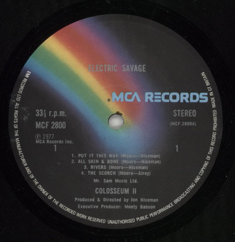 Colosseum II Electric Savage UK vinyl LP album (LP record) CLSLPEL392217