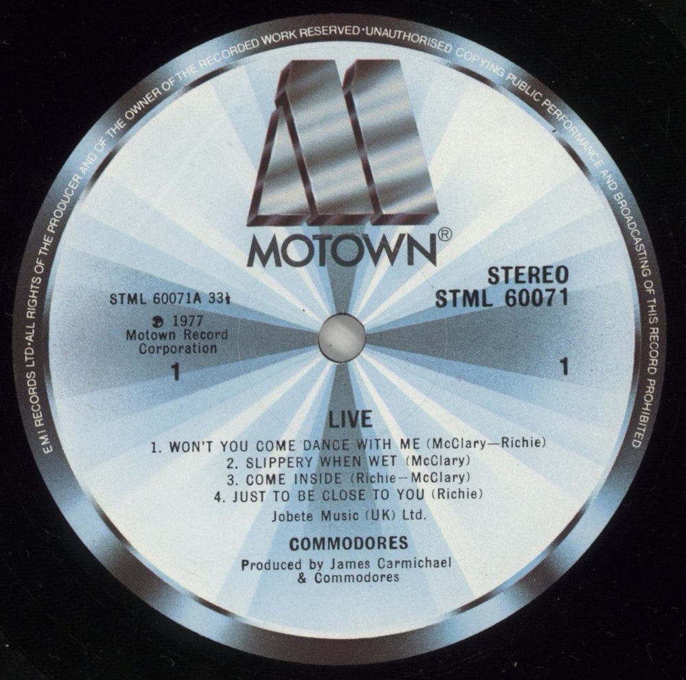 Commodores Live UK 2-LP vinyl record set (Double LP Album) CMM2LLI440896