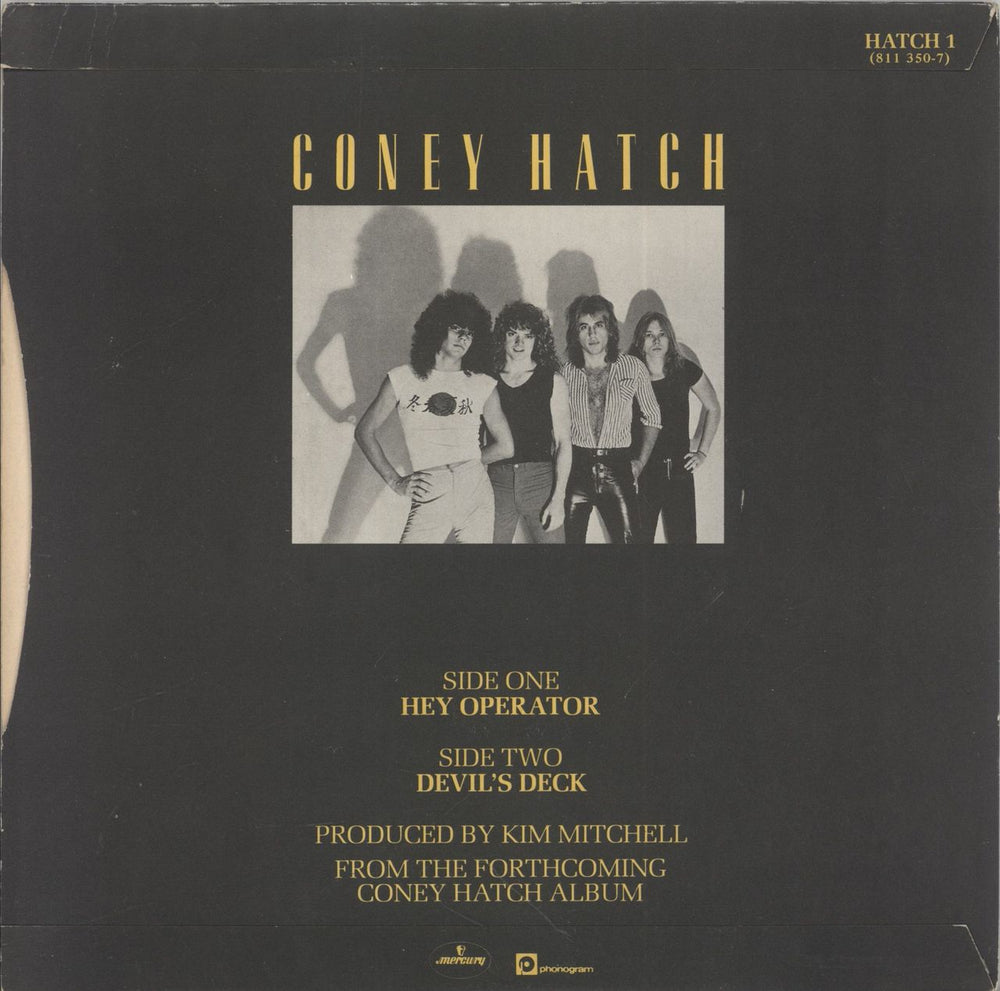 Coney Hatch Hey Operator UK 7" vinyl single (7 inch record / 45)