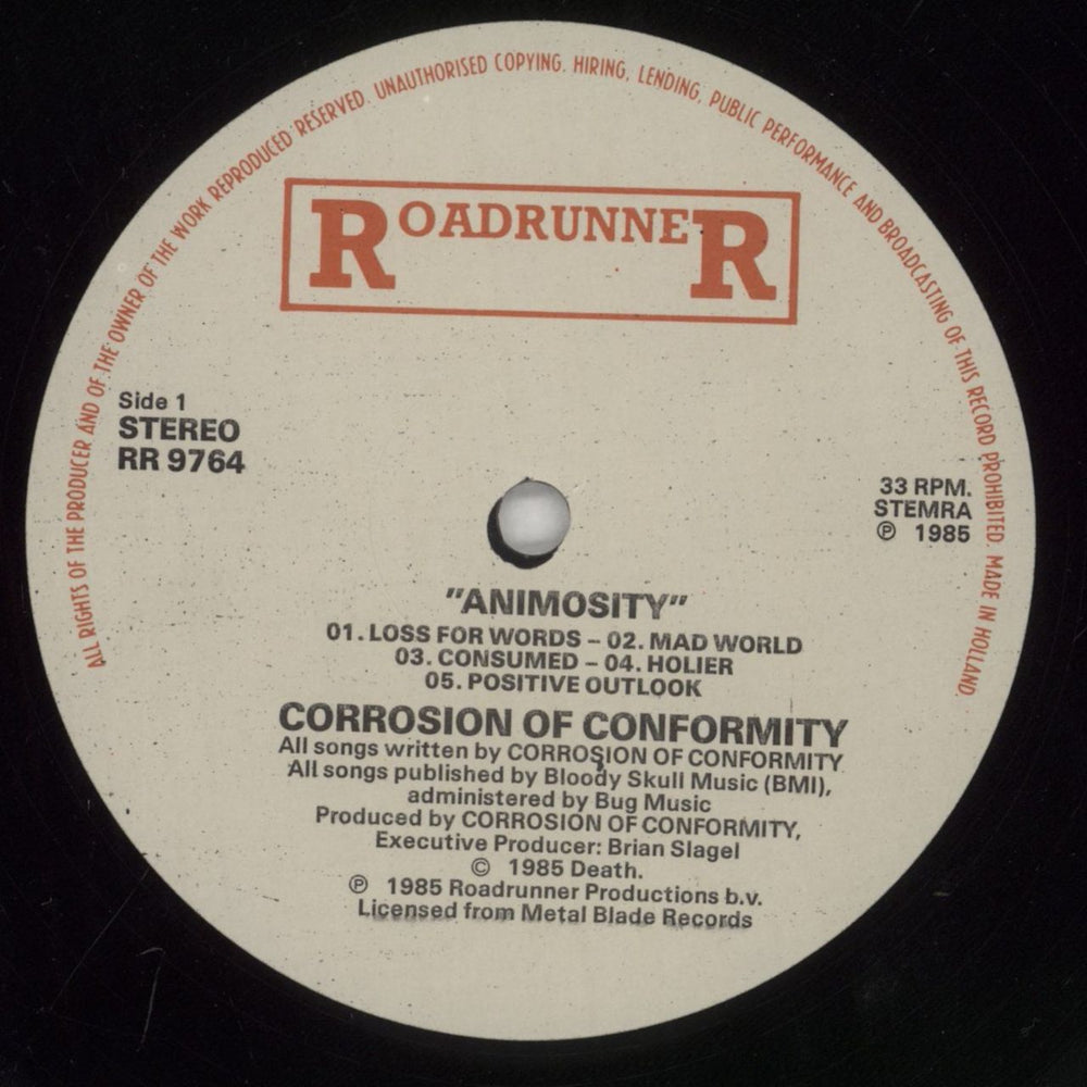 Corrosion Of Conformity Animosity Dutch vinyl LP album (LP record) CRNLPAN606820