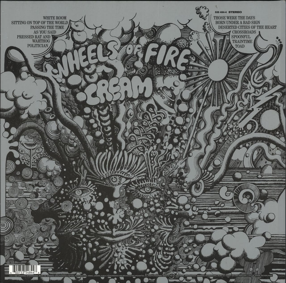 Cream Wheels Of Fire - Black Vinyl - Sealed UK 2-LP vinyl record set (Double LP Album) 600753548448