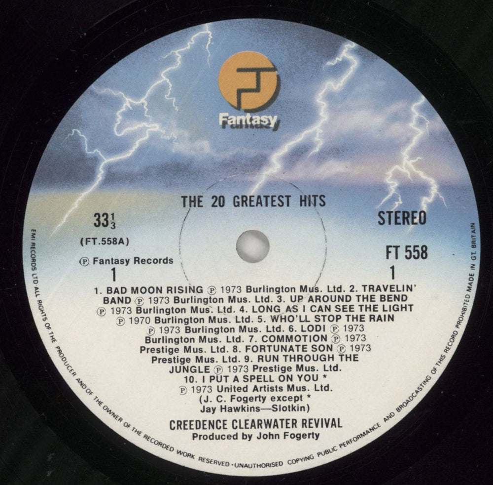 Creedence Clearwater Revival 20 Greatest Hits UK vinyl LP album (LP record) CCLLPGR455482
