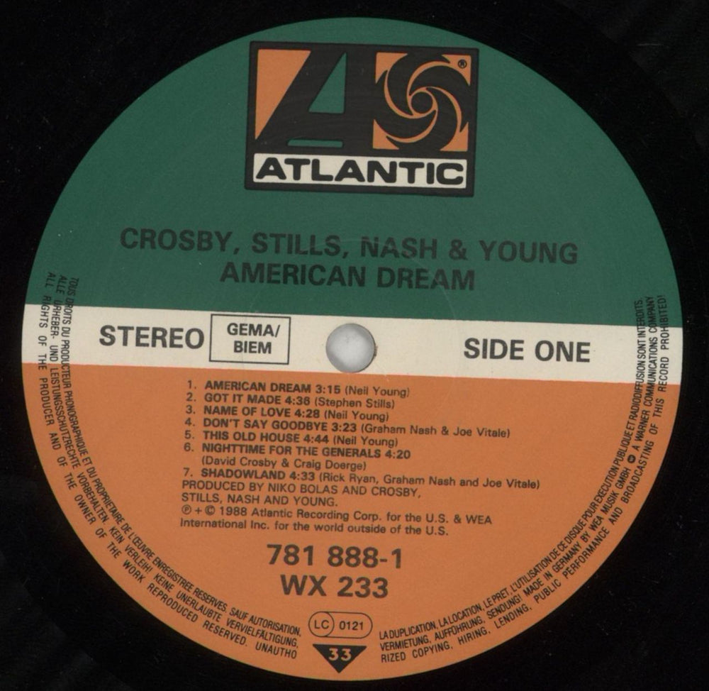 Crosby, Stills, Nash & Young American Dream UK vinyl LP album (LP record) CSNLPAM313995