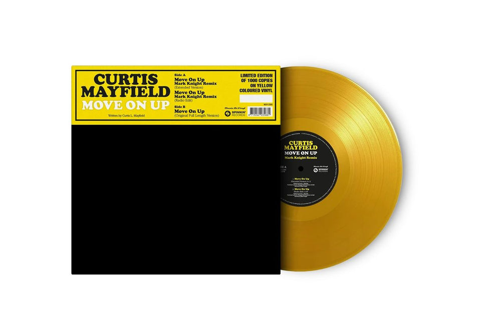 Curtis Mayfield Move On Up (Mark Knight Remix) - Yellow Vinyl Numebered Edition UK 12" vinyl single (12 inch record / Maxi-single) 8719262035881