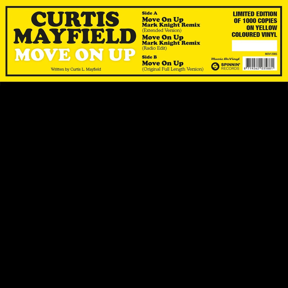 Curtis Mayfield Move On Up (Mark Knight Remix) - Yellow Vinyl Numebered Edition UK 12" vinyl single (12 inch record / Maxi-single) MOV12-85