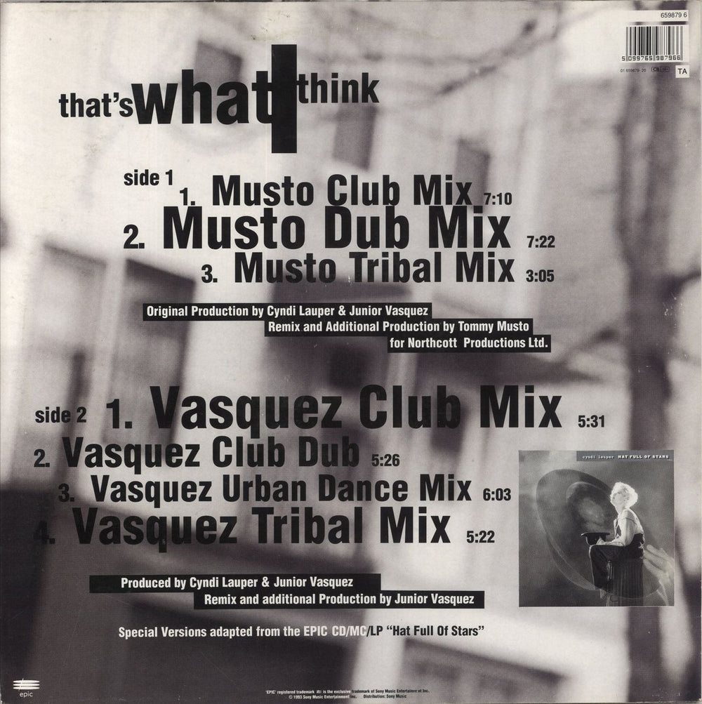 Cyndi Lauper That's That I Think - Stickered UK 12" vinyl single (12 inch record / Maxi-single) 5099765987966