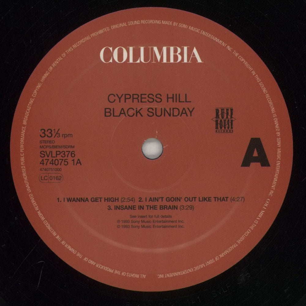 Cypress Hill Black Sunday - 180gm UK 2-LP vinyl record set (Double LP Album) CYP2LBL862474