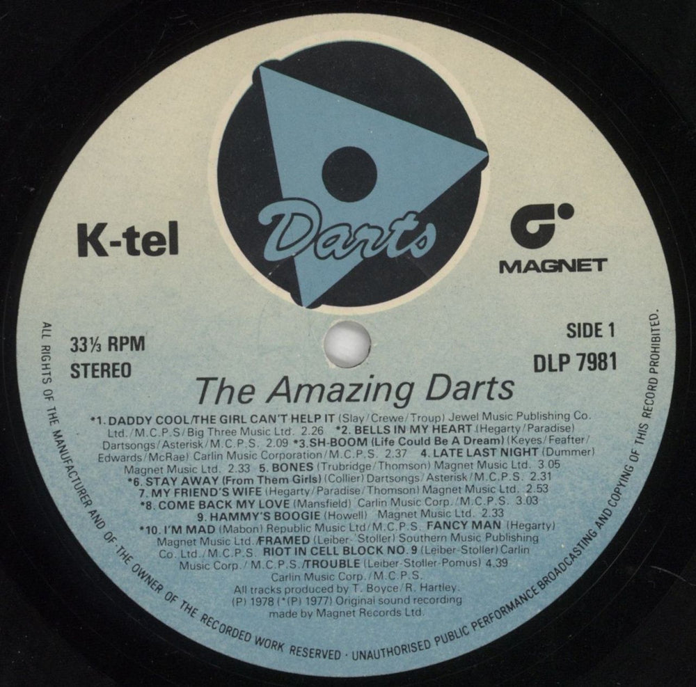 Darts The Amazing Darts UK vinyl LP album (LP record) D.TLPTH297937